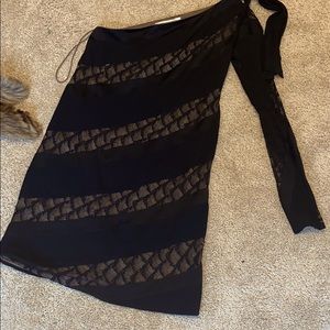 DVF one shoulder lace LBD size 12